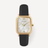 Harbor leather watch (하버 레더 워치) White Gold Black